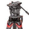 SpeedLevel-Fluidkopf mit Kohlefaser-Stativ für Dokumentar-, News- und Unternehmensproduktionen bis 12 kg Rig-Gewicht. Das Sachtler aktiv8T mit Flowtech 75mm MS Stativ verfügt über eine SpeedSwap Clamp-Style Base.