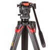SpeedLevel-Fluidkopf mit Kohlefaser-Stativ für Dokumentar-, News- und Unternehmensproduktionen bis 12 kg Rig-Gewicht. Das Sachtler aktiv8T mit Flowtech 75mm MS Stativ erreicht einen Höhenbereich von 23 bis 176 Zentimeter.