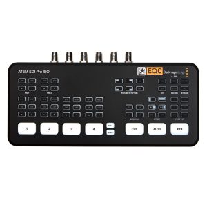 Blackmagic Design ATEM SDI Pro ISO HD Switcher mit vier 3G-SDI-Eingängen und ISO-Aufzeichnung pro Kamera.