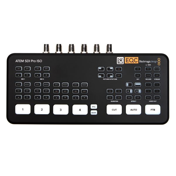 Blackmagic Design ATEM SDI Pro ISO HD Switcher mit vier 3G-SDI-Eingängen und ISO-Aufzeichnung pro Kamera.