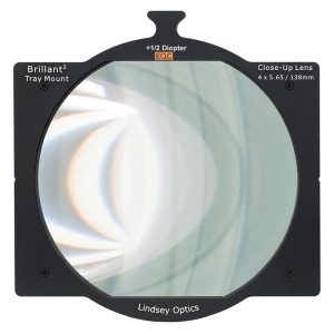 Lindsey Optics Tray-Diopter +1/4 für 4x5.65-Zoll-Mattboxen mit 138 mm rundem Objektivdurchmesser.