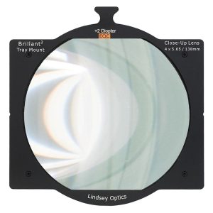 Lindsey Optics Tray-Diopter +2 für 4x5.65-Zoll-Mattboxen mit 138 mm rundem Objektivdurchmesser.
