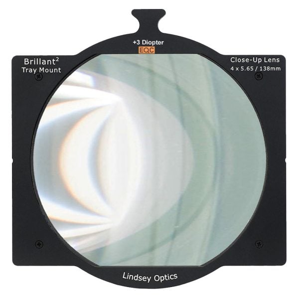 Lindsey Optics Tray-Diopter +3 für 4x5.65-Zoll-Mattboxen mit 138 mm rundem Objektivdurchmesser.