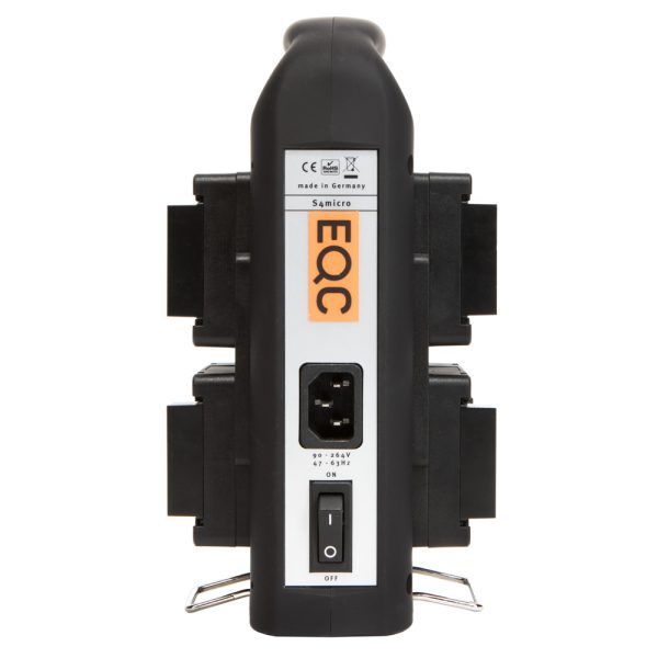 Bebob VS4micro Simultan-4-Kanal-Ladegerät für Micro-V-Mount-Akkus mit zusätzlichem XLR4-DC-Ausgang.