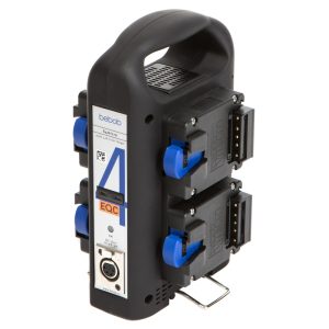 Bebob VS4micro Simultan-4-Kanal-Ladegerät für Micro-V-Mount-Akkus mit zusätzlichem XLR4-DC-Ausgang.