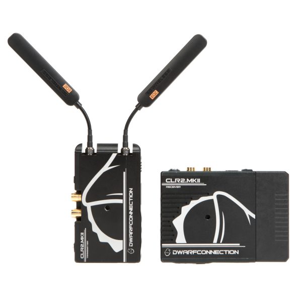 DwarfConnection DC-LINK CLR2 MKII ist ein SDI/HDMI-Funkstrecken-Set mit Dagger-Antennen und bis zu 300 m Reichweite.