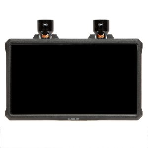 Hollyland Mars M1 Transceiver-Monitor mit 5,5-Zoll-Touchscreen und zwei Antennen.