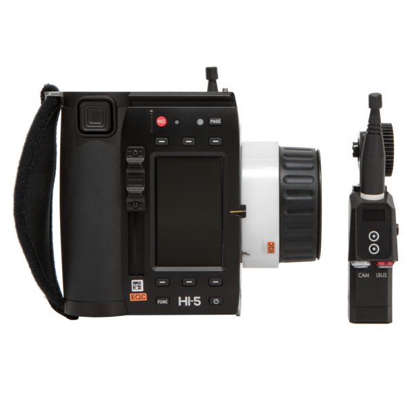 ARRI Hi-5 Funkschärfe + cforce Mini RF Motor, ein drahtloses Handbediengerät mit 3-Zoll-Touchscreen.