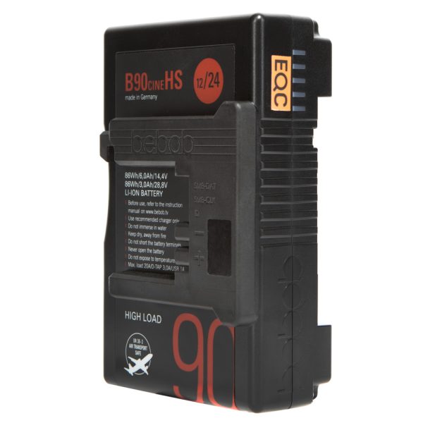 Bebob B90Cine HS B-Mount-Akku mit 86 Wh Kapazität, der sich im laufenden Betrieb hot-swappen lässt.