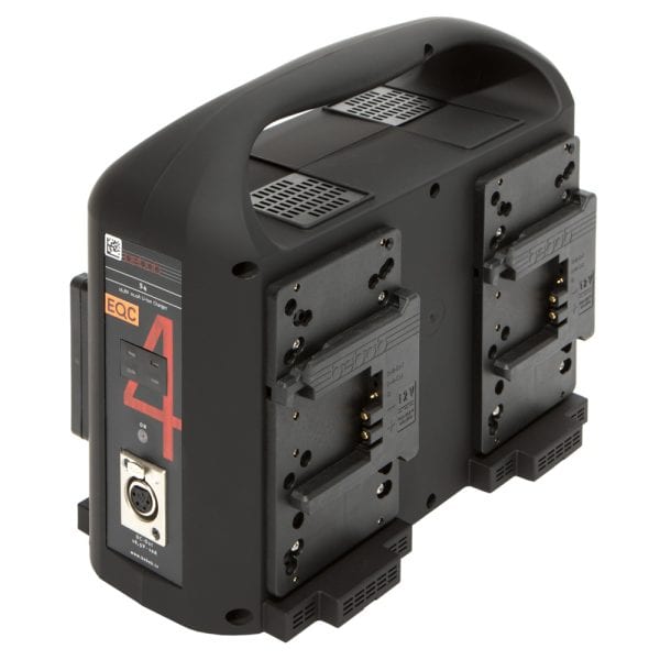 Bebob BS4 Simultan-4-Kanal-Ladegerät für B-Mount-Akkus mit zusätzlichem XLR4-DC-Ausgang.