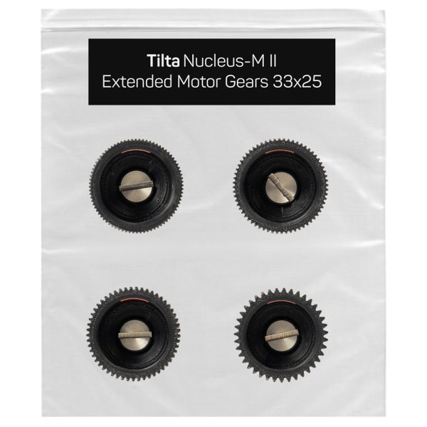 Tilta Nucleus-M II Extended Motor Gear Set mit Zahnrädern der Module 0.4, 0.5, 0.6 und 0.8 aus Carbon-Material.