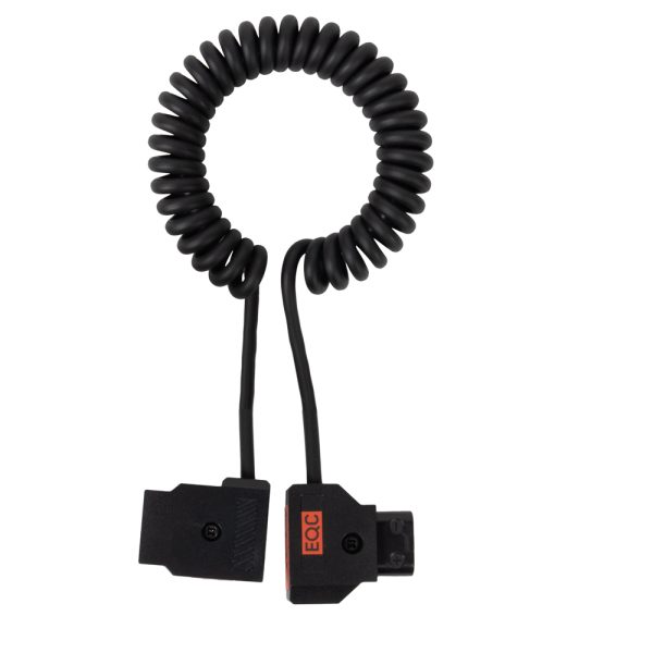 Andoer D-Tap-Verlängerungskabel als Spiralkabel mit rund einem Meter Länge für D-Tap-Verbraucher.