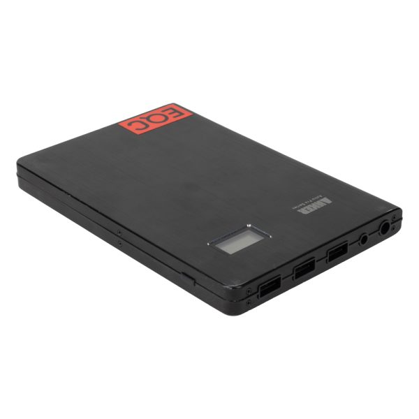 Anker Astro Pro2 USB-Powerbank mit 20.000 mAh, Ladestandsanzeige und drei USB-Ausgängen an der Vorderseite.