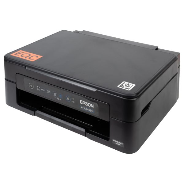 Epson XP-2205 Multifunktionsdrucker zum Drucken, Kopieren und Scannen, geschlossen schräg von vorne.