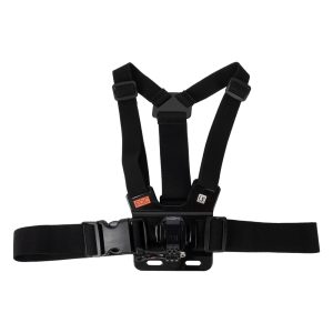 GoPro System Brustgurthalterung mit verstellbaren Schulter- und Bauchgurten und mittiger GoPro-Halterung.