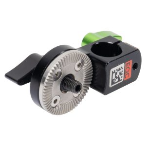 Lanparte ARL-01T-C Rod-Klemme für 15-mm-Rods mit ARRI-Rosette, Gewindeschraube und grünem Klemmhebel.