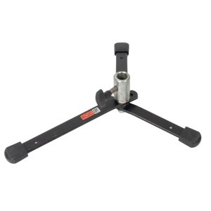 Manfrotto 003 Backlite Bodenstativ mit drei flachen Stahlbeinen und 5/8-Zoll-Aufnahme mit Feststellschraube.