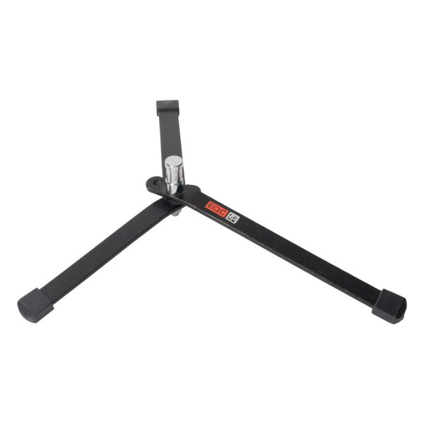 Manfrotto 003 Mini Bodenstativ mit drei flachen Stahlbeinen und einem 16-mm-Zapfen in der Mitte.