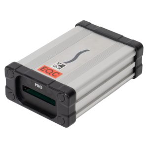 Sonnet Echo Thunderbolt Kartenleser für SxS- und ExpressCard-Karten mit Alu-Gehäuse und Kartenschacht.