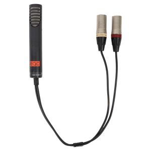 Sony ECM-MS2 Stereo-Kondensatormikrofon mit Y-Kabel und zwei XLR-Steckern für linken und rechten Kanal.